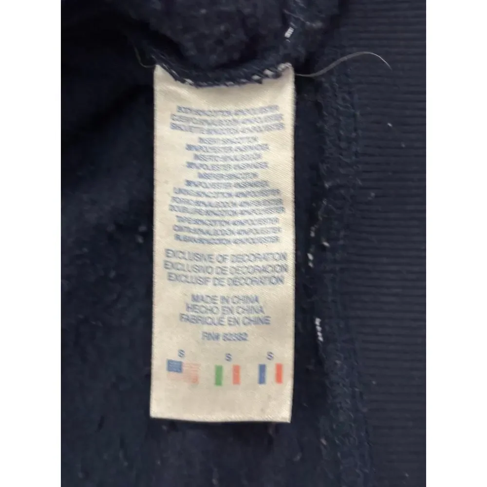 Champion Kids‎ Navy Blue All Over Script Logo Hoodie Sweatshirt Size S Small